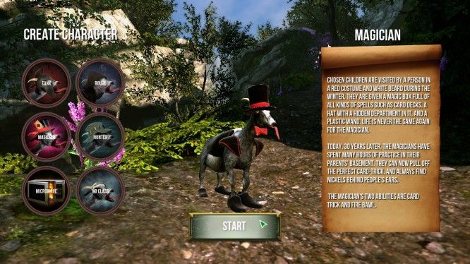 Character creation screen