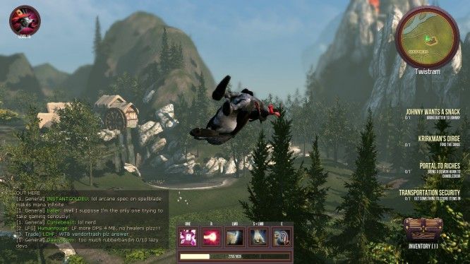A goat flies through the air.