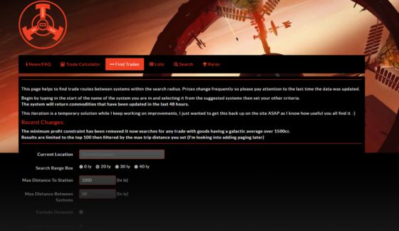 Best Elite: Dangerous Online Resources - Thrudds Trading Tool