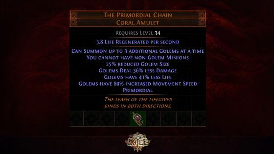 path of exile the primordial chain