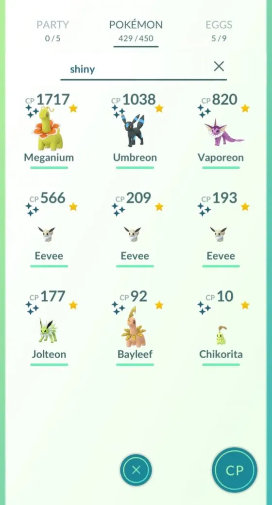 List of available Shiny Pokémon in Pokémon GO